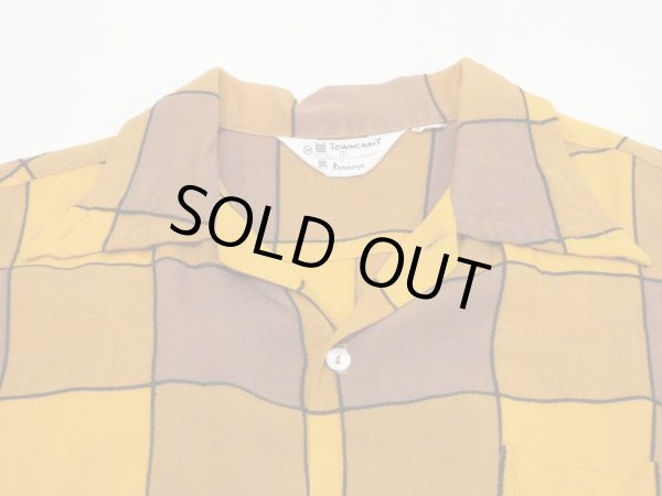 画像4: 60s 70s Penneys TOWNCRAFT BLOCK CHECK RAYON S/S SHIRT (4)