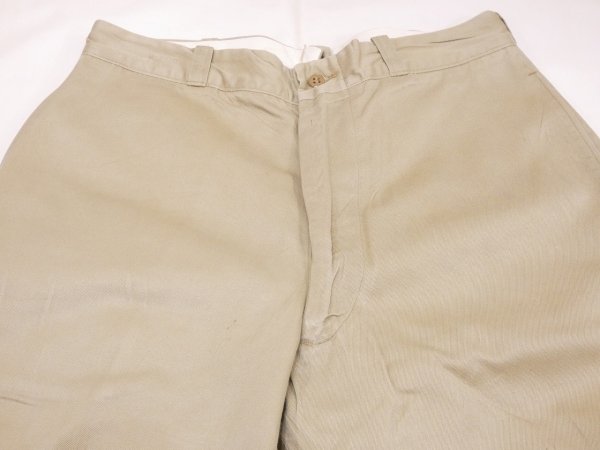 画像4: 60s US ARMY COTTON KHAKI CHINO TROUSERS PANTS (4)
