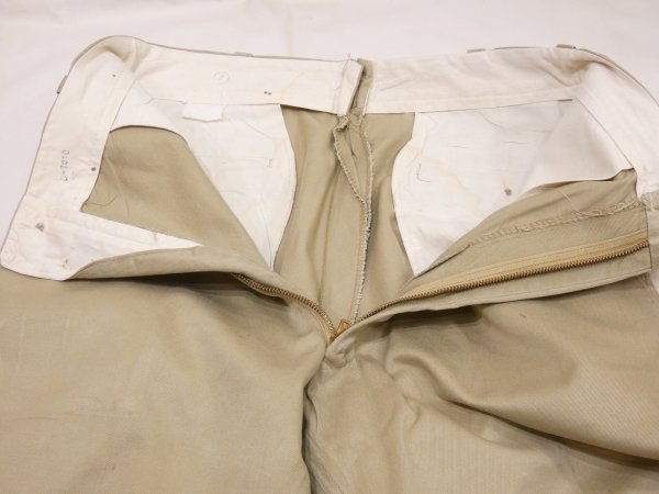 画像6: 60s US ARMY COTTON KHAKI CHINO TROUSERS PANTS (6)