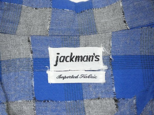 画像3: 60s jackman's GRADATION CHECK WOVEN NEP PLAID LOOP COLLAR RAYON SHIRT  (3)