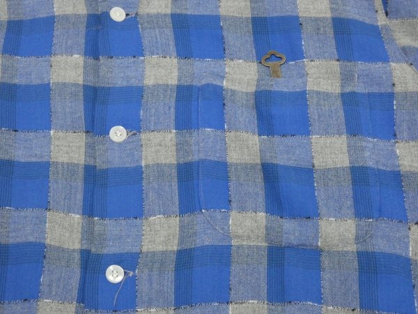画像6: 60s jackman's GRADATION CHECK WOVEN NEP PLAID LOOP COLLAR RAYON SHIRT  (6)