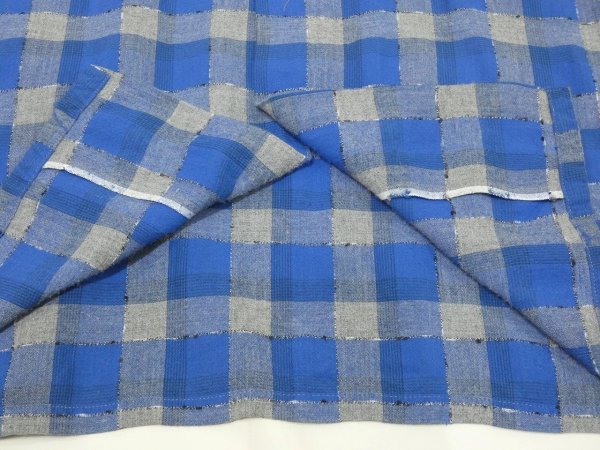 画像8: 60s jackman's GRADATION CHECK WOVEN NEP PLAID LOOP COLLAR RAYON SHIRT  (8)