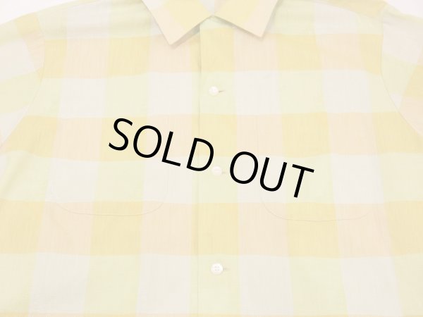 画像6: 60s UNKNOWN LOOP COLLAR BLOCK CHECK COTTON S/S SHIRT (6)