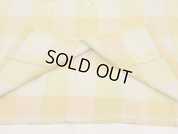 画像9: 60s UNKNOWN LOOP COLLAR BLOCK CHECK COTTON S/S SHIRT (9)