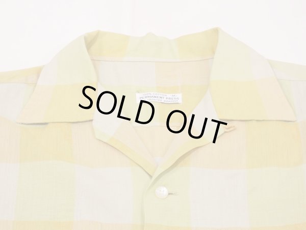 画像4: 60s UNKNOWN LOOP COLLAR BLOCK CHECK COTTON S/S SHIRT (4)
