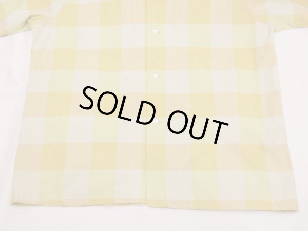 画像8: 60s UNKNOWN LOOP COLLAR BLOCK CHECK COTTON S/S SHIRT (8)