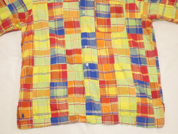 画像6: 90s 00s Polo Ralph Lauren CALDWELL PATCHWORK COTTON LOOP COLLAR S/S SHIRT BIG POLO (6)
