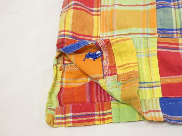 画像9: 90s 00s Polo Ralph Lauren CALDWELL PATCHWORK COTTON LOOP COLLAR S/S SHIRT BIG POLO (9)