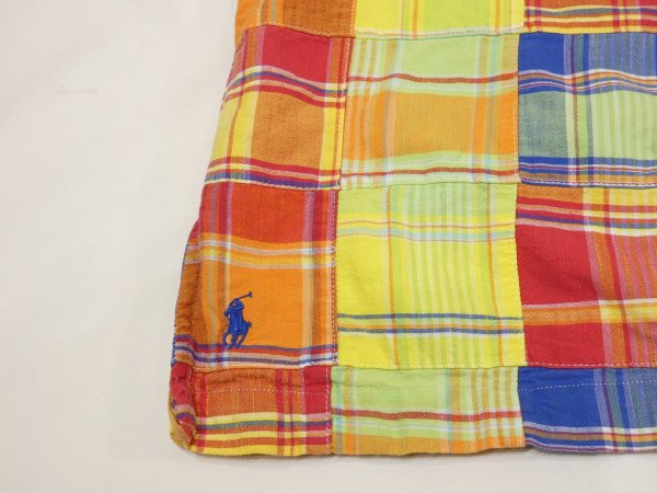 画像8: 90s 00s Polo Ralph Lauren CALDWELL PATCHWORK COTTON LOOP COLLAR S/S SHIRT BIG POLO (8)