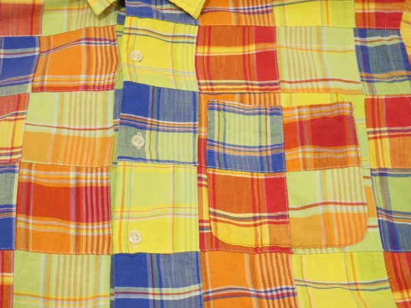 画像7: 90s 00s Polo Ralph Lauren CALDWELL PATCHWORK COTTON LOOP COLLAR S/S SHIRT BIG POLO (7)
