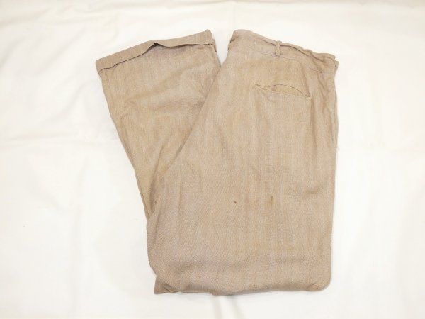 画像3: 30s 40s UNKNOWN COTTON HBT WORK TROUSERS PANTS  (3)