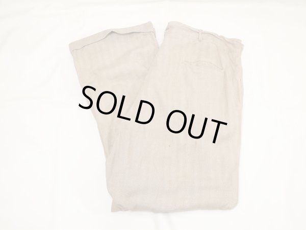 画像3: 30s 40s UNKNOWN COTTON HBT WORK TROUSERS PANTS  (3)