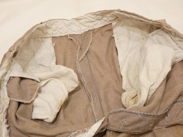 画像6: 30s 40s UNKNOWN COTTON HBT WORK TROUSERS PANTS  (6)