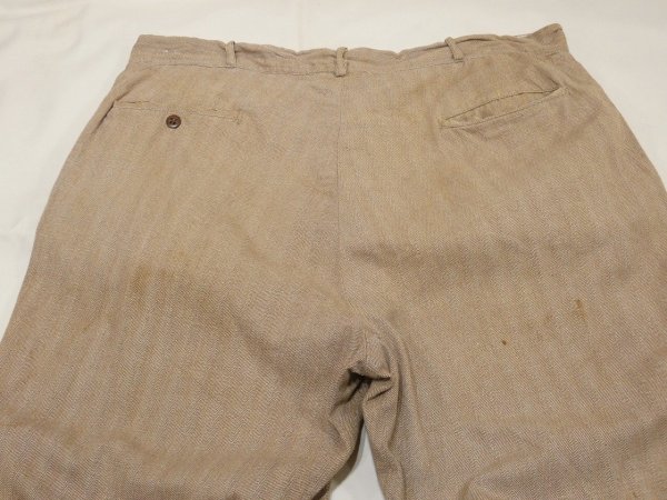 画像9: 30s 40s UNKNOWN COTTON HBT WORK TROUSERS PANTS  (9)