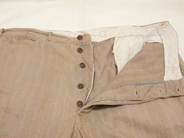 画像5: 30s 40s UNKNOWN COTTON HBT WORK TROUSERS PANTS  (5)