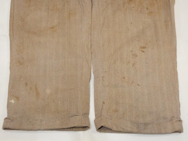 画像7: 30s 40s UNKNOWN COTTON HBT WORK TROUSERS PANTS  (7)