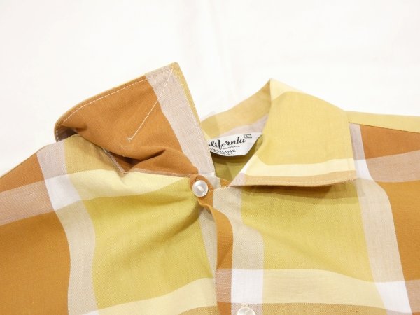 画像5: 60s TOWNLINE BLOCK CHECK SHIRT JAC DESIGN LOOP COLLAR S/S SHIRT (5)