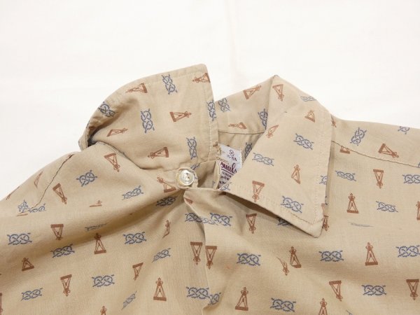 画像5: 60s NORRIS Casuals GRIEF KNOT & COMPASS PATTERN S/ S SHIRT (5)