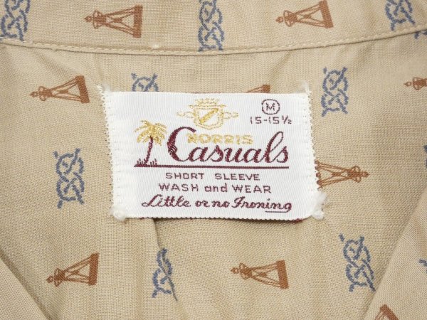 画像3: 60s NORRIS Casuals GRIEF KNOT & COMPASS PATTERN S/ S SHIRT (3)