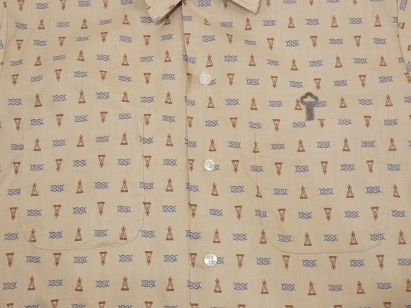 画像6: 60s NORRIS Casuals GRIEF KNOT & COMPASS PATTERN S/ S SHIRT (6)