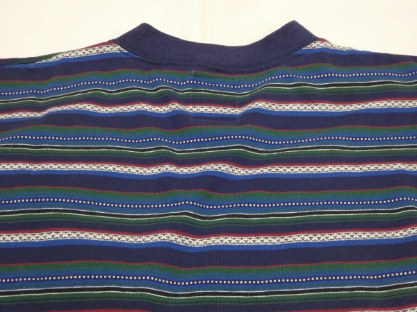 画像7: 90s McINTOSH＆SEYMOUR  JACQUARD MULTI BORDER T-SHIRT MADE IN USA (7)
