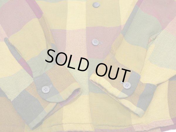 画像10: 60s Britt's BLOCK CHECK RAYON LOOP COLLAR BOX SHIRT (10)