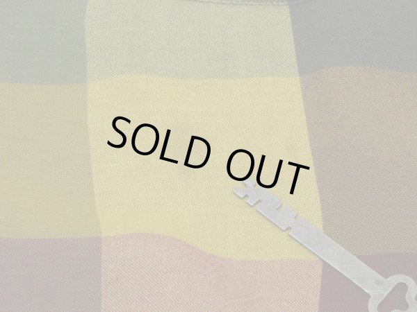 画像8: 60s Britt's BLOCK CHECK RAYON LOOP COLLAR BOX SHIRT (8)