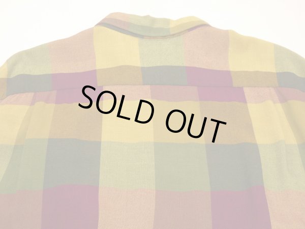 画像11: 60s Britt's BLOCK CHECK RAYON LOOP COLLAR BOX SHIRT (11)