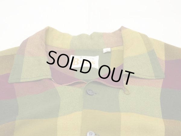 画像4: 60s Britt's BLOCK CHECK RAYON LOOP COLLAR BOX SHIRT (4)