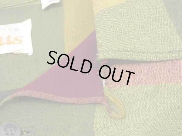 画像5: 60s Britt's BLOCK CHECK RAYON LOOP COLLAR BOX SHIRT (5)