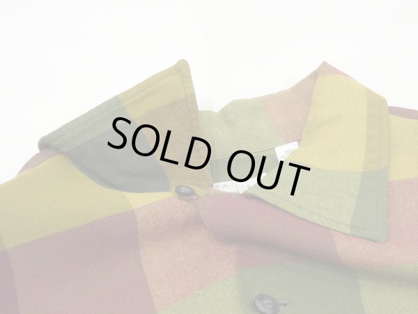 画像6: 60s Britt's BLOCK CHECK RAYON LOOP COLLAR BOX SHIRT (6)