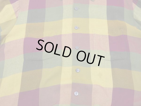 画像7: 60s Britt's BLOCK CHECK RAYON LOOP COLLAR BOX SHIRT (7)