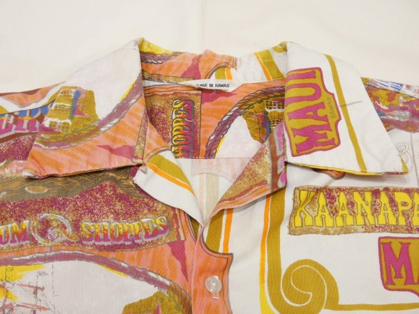 画像4: 60s MADE IN HAWAII ALL OVER PRINT COTTON S/S SHIRT HAWAIIAN (4)