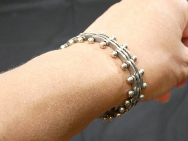 画像9: MEXICAN VINTAGE 925 SILVER DESIGN BRACELET (9)