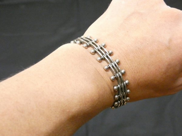 画像8: MEXICAN VINTAGE 925 SILVER DESIGN BRACELET (8)