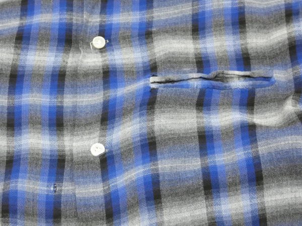 画像6: 60s Amberley OMBRE SHADOW PLAID RAYON BOX SHIRT (6)