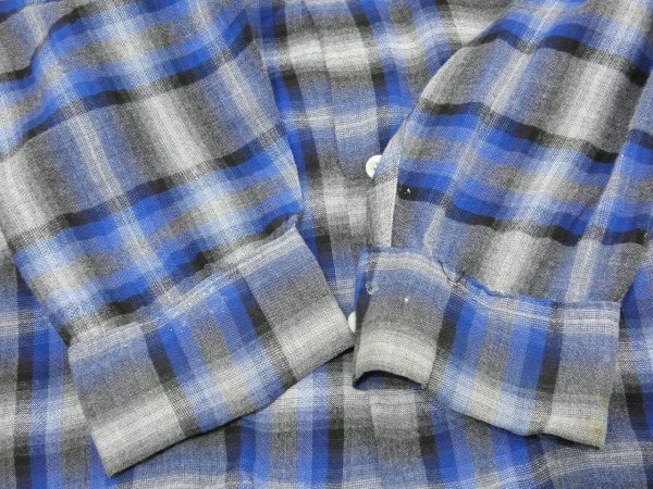 画像11: 60s Amberley OMBRE SHADOW PLAID RAYON BOX SHIRT (11)