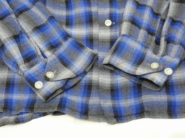 画像8: 60s Amberley OMBRE SHADOW PLAID RAYON BOX SHIRT (8)