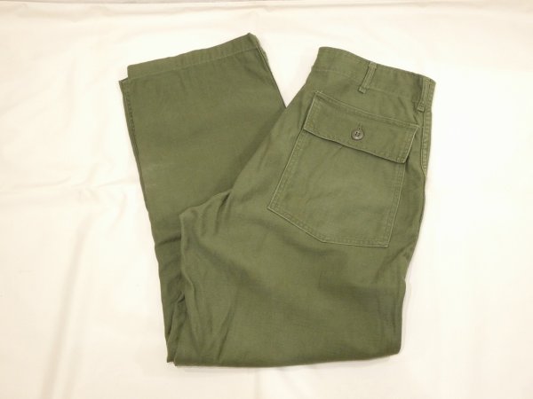 画像3: 70s '70 US ARMY OG-107 UTILITY TROUSERS BAKER PANTS  (3)