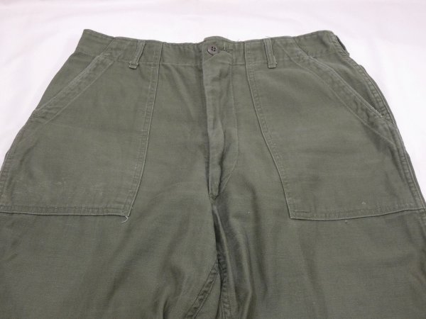 画像4: 70s '70 US ARMY OG-107 UTILITY TROUSERS BAKER PANTS  (4)