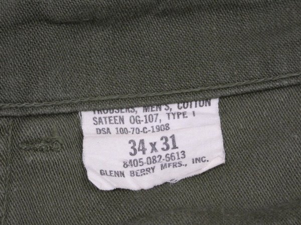 画像6: 70s '70 US ARMY OG-107 UTILITY TROUSERS BAKER PANTS  (6)