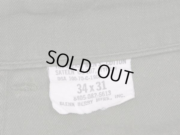 画像6: 70s '70 US ARMY OG-107 UTILITY TROUSERS BAKER PANTS  (6)