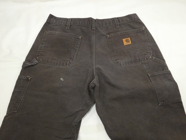 画像9: 10s Carhartt DOUBLE KNEE DUCK PAINTER WORK PANTS DARK BROWN (9)