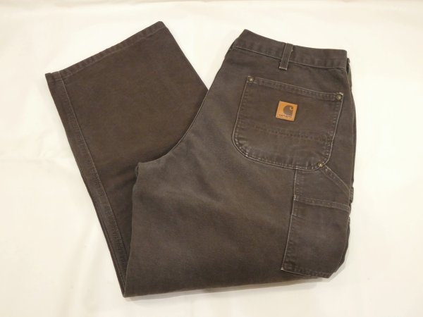 画像3: 10s Carhartt DOUBLE KNEE DUCK PAINTER WORK PANTS DARK BROWN (3)