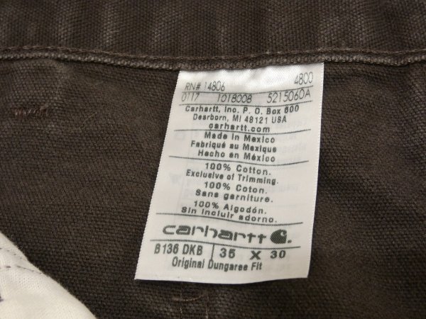 画像6: 10s Carhartt DOUBLE KNEE DUCK PAINTER WORK PANTS DARK BROWN (6)