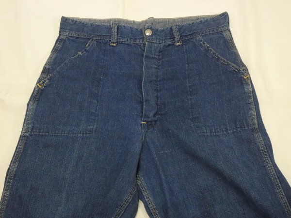 画像4: 50s UNKNOWN BAKER STYLE DENIM WORK PANTS (4)