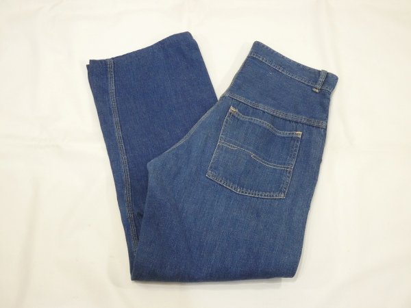 画像3: 50s UNKNOWN BAKER STYLE DENIM WORK PANTS (3)