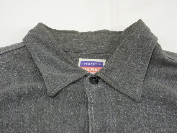 画像4: 50s JC Penney BIG MAC SALT&PEPER BLACK CHAMBRAY SHIRT (4)