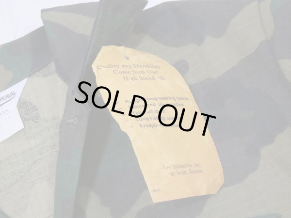 画像5: 70s Key IMPERIAL RIP STOP WOODLAND CAMO HUNTING CHORE JACKET COVERALL NOS (5)