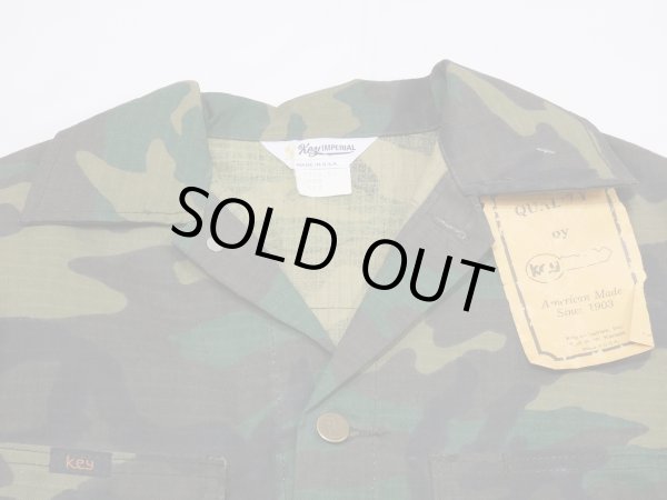 画像4: 70s Key IMPERIAL RIP STOP WOODLAND CAMO HUNTING CHORE JACKET COVERALL NOS (4)